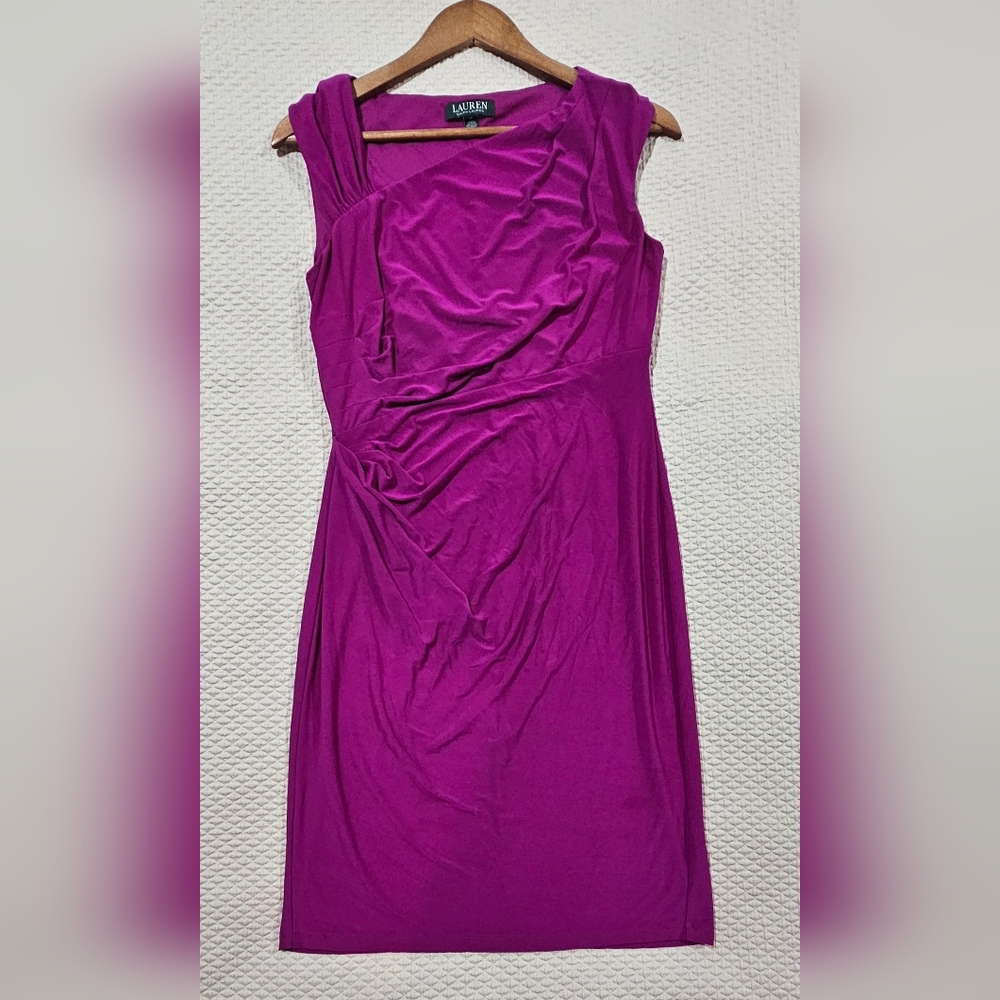 LAUREN Ralph Lauren‎ Vibrant Magenta Sheath Coctail Dress Nordstrom Size 10